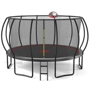 Okak 12/14/16FT Pumpkin Shape Outdoor Trampoline with UV-Protection, Toddler Trampoline with Protective Net and Galvanized Legs for Garden, Patio - 1 of 4