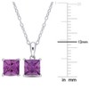 EVERLY JEWELRY | Sterling Silver Created Gemstone and Multiple Gemstones 2-Piece Set of Pendant with Chain and Earrings. - 2 of 3