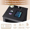 Dyonery Night Stand with Charging Station, Rustic 18 Inch Bedside Table with 2 Storage Drawers and Open Shelf - 4 of 4
