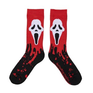 Ghostface With Blood Women's Red Athletic Crew Socks - 1 of 3