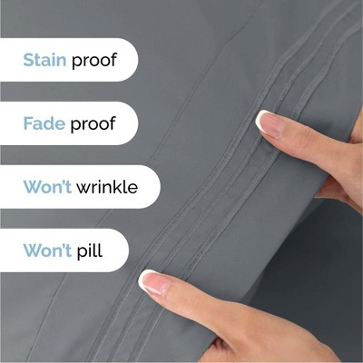 Steel Blue Ultra Soft Microfiber 4-Piece Bed Sheet Set