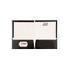 JAM Paper Laminated Two-Pocket Glossy Presentation Folders Black Bulk 25/Pack 385GBLD - 3 of 4