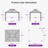 PURPLE LEAF Outdoor Gazebo Aluminum Frame Galvanized Steel Double Roof Patio Hardtop Gazebo with Curtains and Netting for Patio Lawn and Garden - 3 of 4