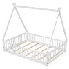 Whisen Full Tent-shaped Floor Bed with Guardrails & Door - 2 of 4