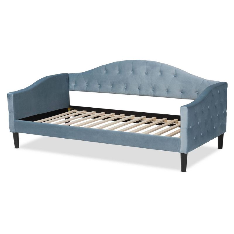 Benjamin Velvet Fabric Upholstered and Wood Daybed - Baxton Studio, 6 of 16