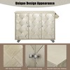 Vynxaria 51.2"WKitchen Island - Ash Veneer (Not Paper) Handwoven Doors, Drop Leaf, Internal Racks, 4 Rolling Wheels, Side Towel Rac, Champagne - 2 of 4