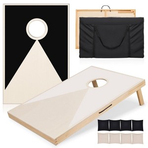 VisioGear Cornhole Lawn Game Set, Solid Wood Boards with 8 Toss Bags, Colorful Design, 36"*24"*9" - 1 of 4