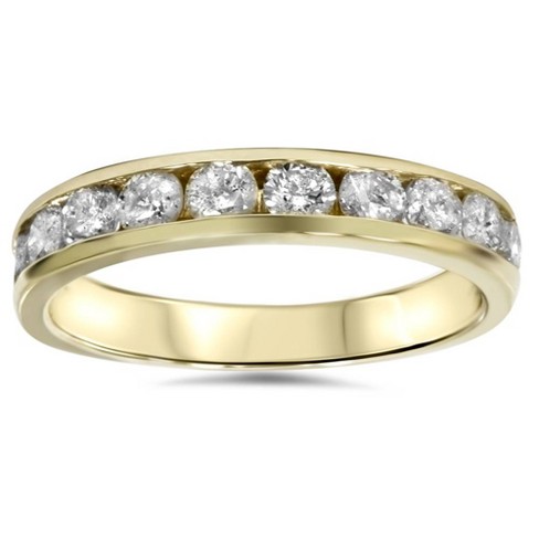 14k Yellow Gold Mens Solitaire Diamond Ring Band 1/2 ctw Chanel Set