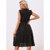 Allegra K Women's Sleeveless Smocked Waist Gilding Metallic Stars Chiffon Party Dress - 3 of 4