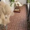 Syemin Carpet Tiles Plastic Interlocking Deck Tiles,36 Pack Patio Deck Tiles, All Weather Use for Poolside Balcony Backyard, Brown, 12"*12"*0.8" - 2 of 4
