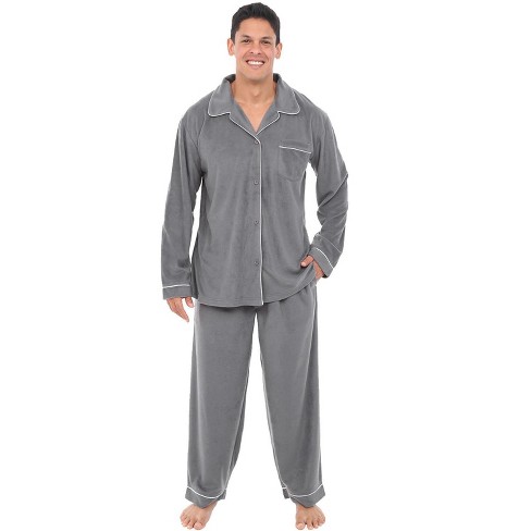 Mens Regular & Big and Tall Pajama Set with Button Down