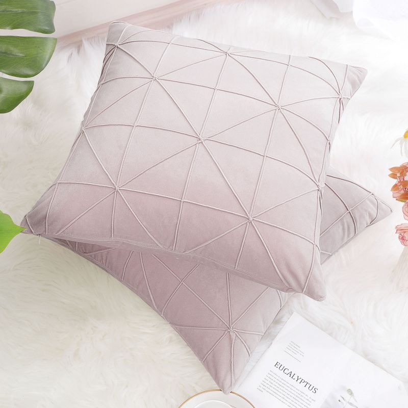 PiccoCasa Velvet Pillow Covers Soft Square Plaid Throw Pillow Cases 2 Pcs, 3 of 7