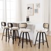 Bekrvio 26"/29” Swivel Bar Stools Set of 4, Upholstered Faux Leather Barstools with Back, Bar Chairs Island Stools for Kitchen Counter - 4 of 4