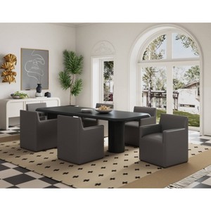Anna Modern Square Faux Leather Dining Armchair - Manhattan Comfort - 1 of 4