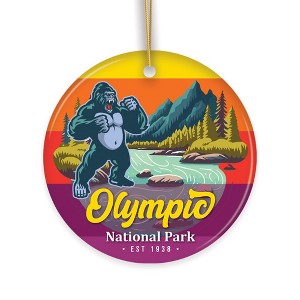 Olympic National Park Retro Style Ornament, Washington USA Tourist Attraction and Gift| OrnamentallyYou - 1 of 4