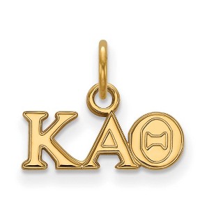 Black Bow Jewelry 14k Yellow Gold Plated Sterling Silver Kappa Alpha Theta Greek Life Extra Small Pendant - 1 of 3