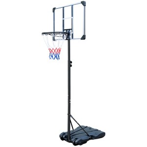 VisioGear Lawn Sports Sets, Portable Basketball Hoop with Base, Wheels and Transparent Backboard for Teenagers Adults, Clear, 29"*102"*32" - 1 of 4