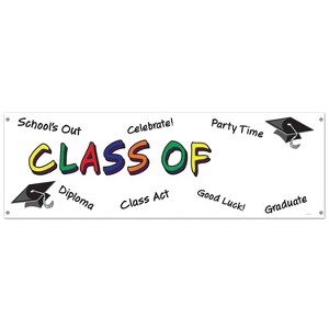 Beistle Class Of  Year  Sign Banner, 5' x 21", (2/Pkg) Multicolored - 1 of 1