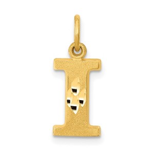 Black Bow Jewelry 14k Yellow Gold, Julia Collection, Small Satin Block Initial I Pendant - 1 of 4