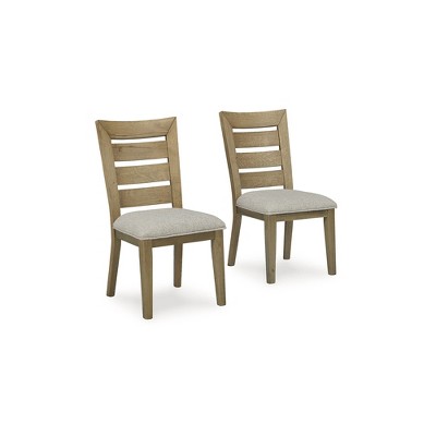 Signature Design by Ashley Galliden Ladderback Dining Chair, Set of 2, Light Brown