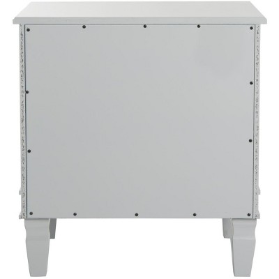 Transitional Grace 3-Drawer Nightstand in Chic Gray