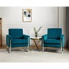 Set of 2 Idmon Contemporary Tufted Wooden Upholstered Club Chair with Metal Legs  for Bedroom and Living Room Club Chair  | ARTFUL LIVING DESIGN - 2 of 4