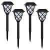 Alpine Corporation 4pk Criss Cross Solar LED Outdoor Path Lights Black: Durable, Weather-Resistant, No Assembly Required - 3 of 4