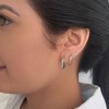 Adornia Silver Plated 3-Huggie Hoop Earrings Set - 2 of 4