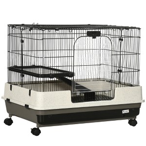 PawHut Rolling Small Animal Rabbit Cage for Bunny, Chinchillas, & Gerbils with a Large Living Space - 1 of 4