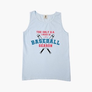 Simply Sage Market Women's Baseball Season Bats Garment Dyed Heavy Weight Tank - 1 of 3