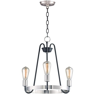 Maxim Lighting Haven 3 - Light Chandelier in  Black/Satin Nickel