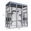 Angel Sar 70 Inch Outdoor Cat Enclosure with Waterproof Roof, Large Catio with 2 Houses & 7 Platforms, Rust-Proof Wire Pet Cage, Dark Grey - 3 of 4