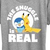 Women's - Pokémon - The Snuggle Is Real Pikachu and Piplup Short Sleeve Graphic T-Shirt - 2 of 4