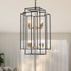 DAKAFUL 8 - Light Farmhouse Chandelier, Iron Rectangular Cage Pendant Light, Rustic Hanging Fixture for Foyer, Entryway, Living Room - 2 of 4