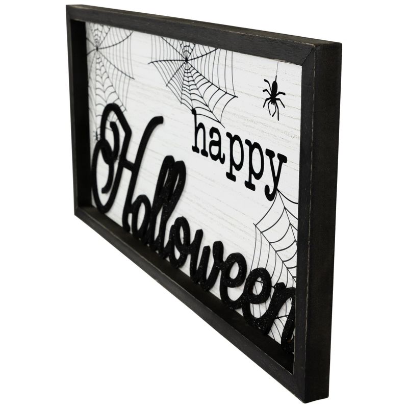 Northlight 23.5" Happy Halloween Spider Web Wall Sign, 4 of 6