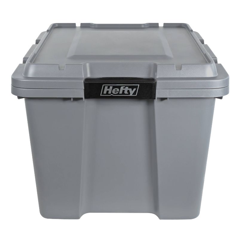 Hefty 18gal Max Pro Storage Tote Gray, 4 of 8