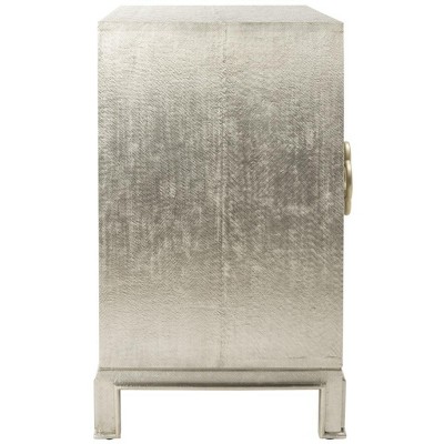 Antonella 42'' Silver Metal Chest with Quatrefoil Hardware