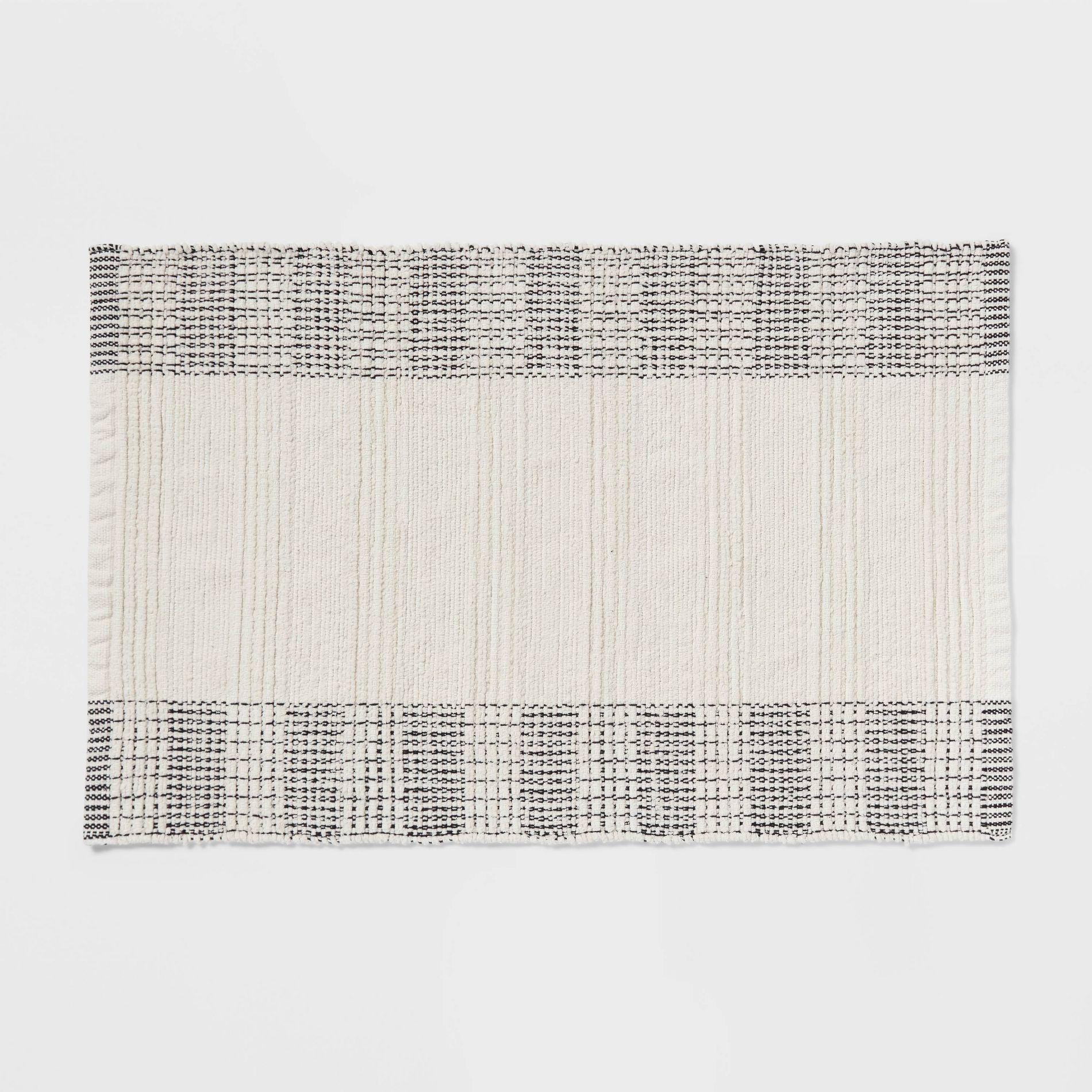 24"x36" Oversized Modern Chenille Bath Rug Black/White - Threshold™