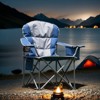 INFURNIC Outdoor Portable Chairs Padded Chair Oversized Camping Folding Chair With Cup Holder Storage, Cooler Bag, Blue , 25.19"*25.19"*42.12" - 4 of 4