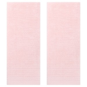 Unique Bargains Striped Pattern Comfort Quick-Drying Hand Towels for Bathroom Camp 2 Packs - 1 of 4
