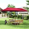 Outsunny 15ft Patio Umbrella Double-Sided Outdoor Market Extra Large Umbrella with Crank Handle for Deck, Lawn, Backyard and Pool - 2 of 4