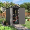4x6 Ft Plastic Storage Shed with Floor, Resin Outdoor Shed with Window & Lockable Door for Garden and Backyard - 3 of 4