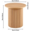 Vynxaria 19.69 Inch Round Coffee Table Oak Wood Veneer Top Metal Base for Living Reception Room - 3 of 4