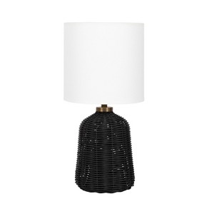 Kate and Laurel Wylla Modern Rattan Bedside Table Lamp - 1 of 4