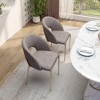 CLIHOME Set of 2 Indoor Accent Chair PU Dining Chairs with Metal Legs - 2 of 4