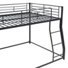 CAVINAS Full XL over Queen Bunk Bed Modern Metal Bed Frame with Guardrail and Inclined Ladder for Bedroom, Black - 3 of 4