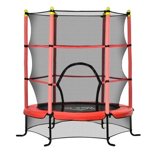 SEVOBAL 5.3' Kids Trampoline, 64" Indoor Trampoline for Kids with Safety Enclosure for 3-10 Year Olds Indoor Outdoor Use, Red, 64.25"*64.25"*64.25" - 1 of 4