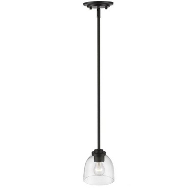 Coastal Curve 6" Mini Pendant with Clear Glass Bowl and Bronze Finish