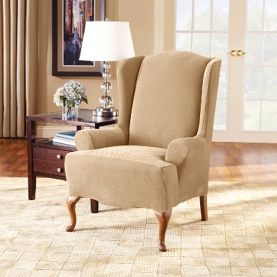 Stretch Pique Recliner Slipcover Taupe - Sure Fit : Target