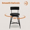 Hyleory 29 Inch PU Leather Upholstered Swivel Kitchen Bar Stool Dining Chairs for Kitchen Counter Island with Footrest Metal Legs (Set of 2) - 4 of 4
